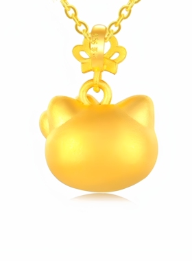 咪尚足金Kitty猫挂坠可爱款