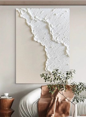 客厅沙发旁落地摆件手绘油画软装饰品砂岩立体装饰画挂画落地摆件