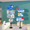 Care for eyes decorative painting glasses shop cultural background advertising poster optometry glasses promotion wall