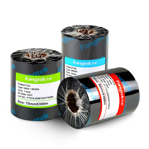 方泰增强蜡基混合基全树脂碳带卷110×300 50 60 70 90 100mm热转印条码打印机不干胶铜版标签纸亚银纸色带 - 图0