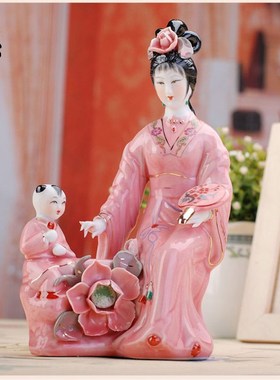陶瓷古典美女雕塑琴棋书画瓷器家居装饰工艺品客厅书房办公室摆件