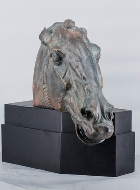 欧式复古创意马头摆件样板房酒店大堂玄关艺术品动物雕塑装饰摆设