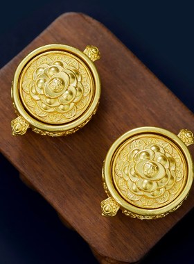 十二生肖聚宝盆招财聚财钥匙扣挂件转转钥匙挂饰2025纯黄铜摆件