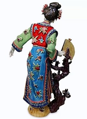 石湾陶瓷公仔仕女薛宝钗手工摆件红楼梦十二金钗店铺家居薛宝钗