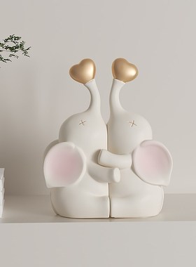 客厅酒柜书房电视柜套装摆件高级感象亲象爱书挡装饰新居乔迁礼品