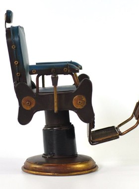 复古铁艺网红美发椅模型创意旋转理发椅摆件家居软装饰品道具摆放