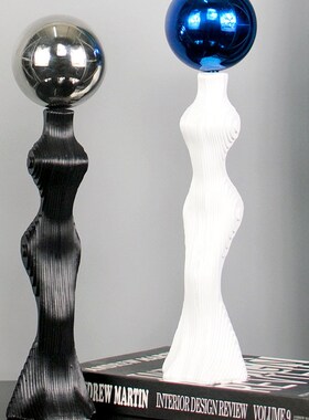 创意北欧抽象黑白艺术旗袍女人摆件简约客厅酒柜电视柜家居装饰品