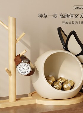 中古风入户门口鞋柜钥匙收纳玄关装饰品摆件客厅家居乔迁相框礼品