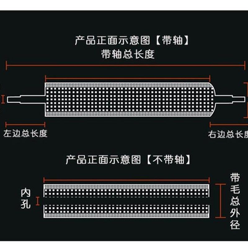 工业毛刷辊滚筒刷防静电毛刷尼龙丝清洗辊耐磨耐用空心除尘毛刷轮,淘宝优惠券,粉丝福利购,淘宝优惠卷