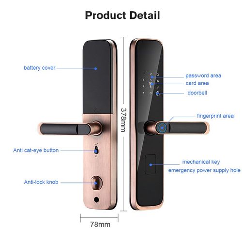 一握即开指纹锁家用入户防盗门锁室内木门涂鸦感应电W子密码智能 - 图0