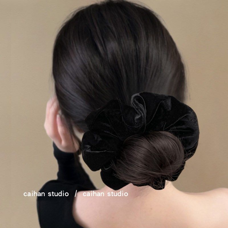 云杉绿~丝绒复古绿大肠发圈高级感头花发绳气质马尾发绳旅行发圈,淘宝优惠券,粉丝福利购,淘宝优惠卷