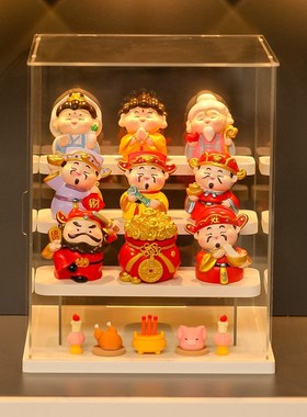 财神爷小摆件神仙招财好运办公室桌面电视柜五路财神春节新年礼物