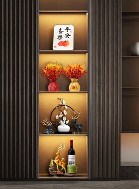新中式酒柜摆件一鹿高升红酒架收纳入户玄关电视柜创意家居装饰品