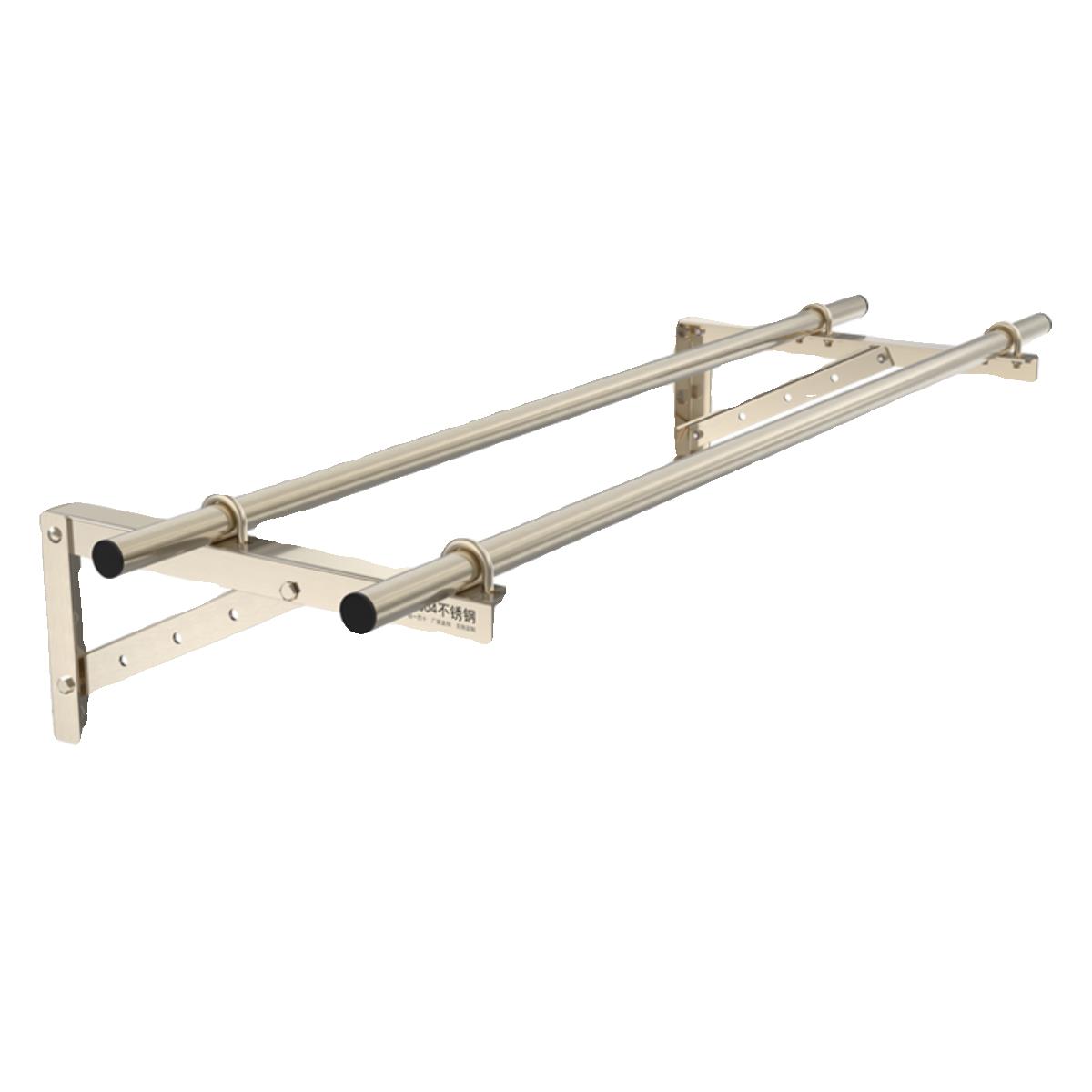 阳台侧装304不锈钢固定式晾衣架加粗32管晾衣杆双杆室外墙晒衣架 - 图3