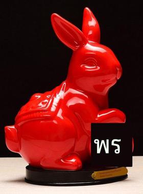 红色陶瓷十二12生肖鼠牛虎兔龙蛇马羊猴鸡猪摆件黑色狗家居装饰品