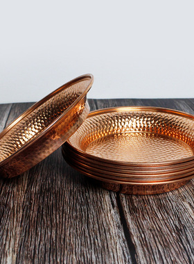 藏式铜碟子供果盘贡盘家用果碟供碟供盘水果供佛前用品/7个