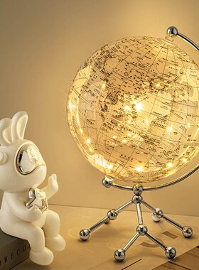 透明地球仪摆件轻奢高档家居客厅电视酒柜办公室R桌面书房柜装饰