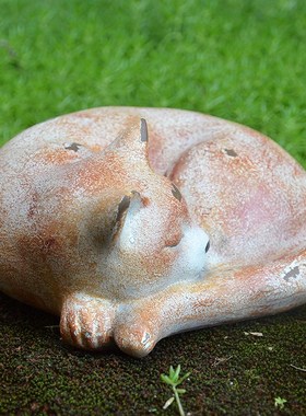 慵懒睡觉猫咪树脂摆件花园摆设庭院装饰园艺桌面可爱动物小猫饰品