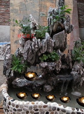 铁艺莲花烛台摆件创m意家居别墅酒店会所水池水景景观立体摆设装