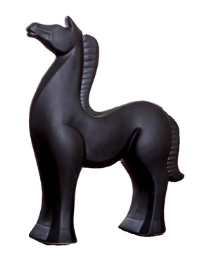 现代极简风轻奢黑白抽象马动物书柜酒柜客厅样板房间软装饰品摆件