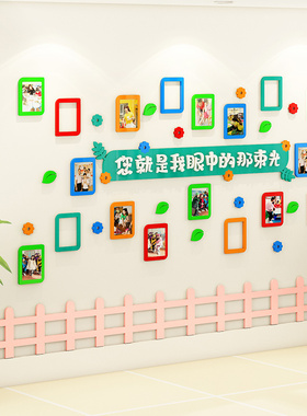 教师风采展示墙幼儿园培训构简介环创照片墙教室走廊装饰