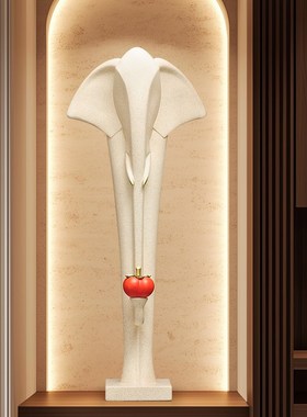 大象摆件高级感客厅壁龛细长高电视柜装饰品家居新中式工艺品乔迁