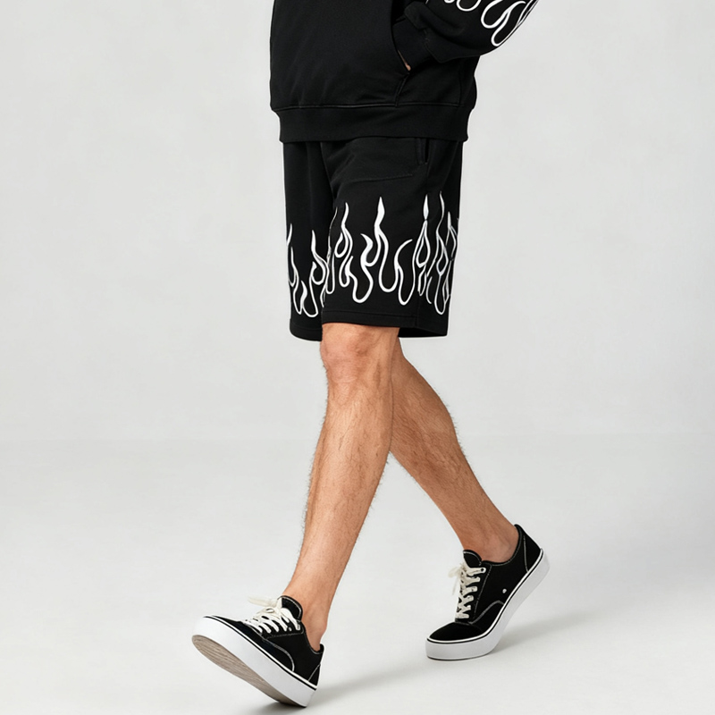 【明星同款】VOS火焰刺绣休闲系带重磅短裤男女款 VisionofSuper - 图2