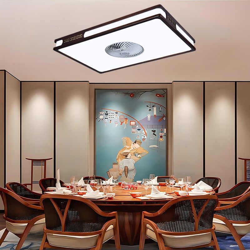 新中式客厅吸顶灯长方形风扇灯超薄带电风扇一体中国风卧室家用灯,淘宝优惠券,粉丝福利购,淘宝优惠卷
