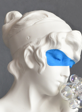 吹泡泡女孩北欧树脂人物雕塑摆件轻奢样板间橱窗创意家居软装饰品