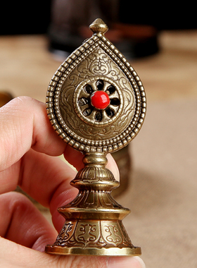 纯铜小号供曼扎盘修盘仿尼泊尔曼达盘八吉祥居家供奉曼茶罗盘摆件