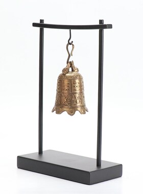 新中式铜钟工艺品摆件客厅电视柜酒柜玄关柜软装饰品创意家居摆设