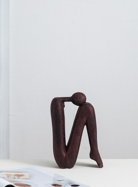 创意抽象圆头人物摆件现代办公室书档摆设样板间客厅玄关装饰品