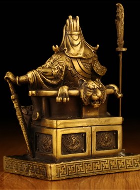 纯铜看书关公摆件文关公夜读春秋店铺公司家用装饰品招财开业礼品