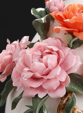 东方泥土《玉壶春瓶》中式纯手工陶瓷花瓶摆件瓷瓶客厅博古架装饰