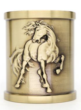 纯铜笔筒家居f办公室桌面书架书房文房四宝创意摆件复古装饰品摆