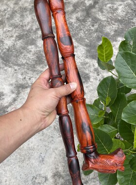 红酸枝拐杖交趾黄檀拐杖实木龙头拐杖大红酸枝拐杖送老人实用防滑