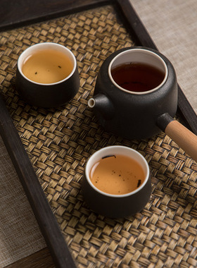 异丽 果盘木质实木创意方茶盘竹编长方形客厅茶几饰品盘