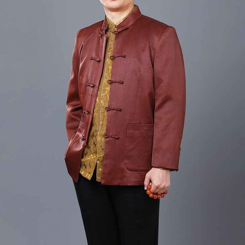 百福龙重磅红云纱男士唐装外套新款 高档男中式爸爸生日婚宴礼服,淘宝优惠券,粉丝福利购,淘宝优惠卷