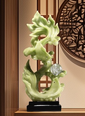 年年有余鱼摆件入户玄关电视机旁大型招财客厅办公室装饰乔迁礼品