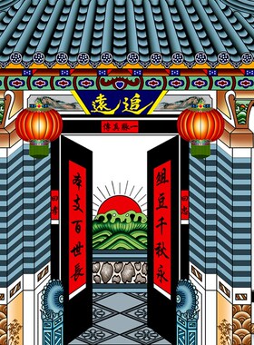 褪色供奉祖先老祖宗家谱挂画卷轴老式家堂轴子宗族谱祠堂世系图