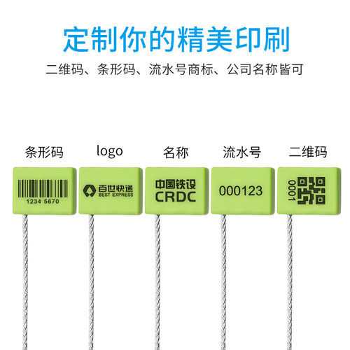 大横向钢丝封条方头集装箱施封锁物流防盗封签一次性电表铅封扎带 - 图2