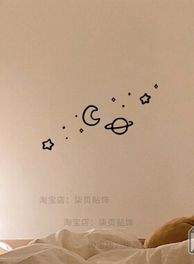柒页 星河 浪漫趣的图案 卧室阳台儿童房门装饰墙纸