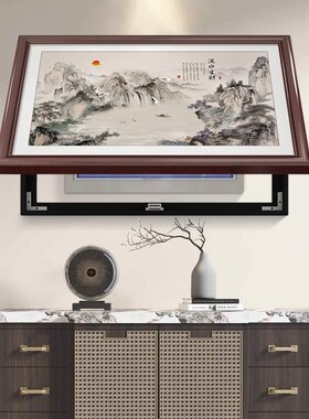 大尺电表箱装饰画山水画免打配电箱遮挡挂画壁画