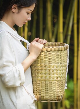 云贵川农村竹背筐竹编背篓儿童小孩买菜道具竹子背篼夹背