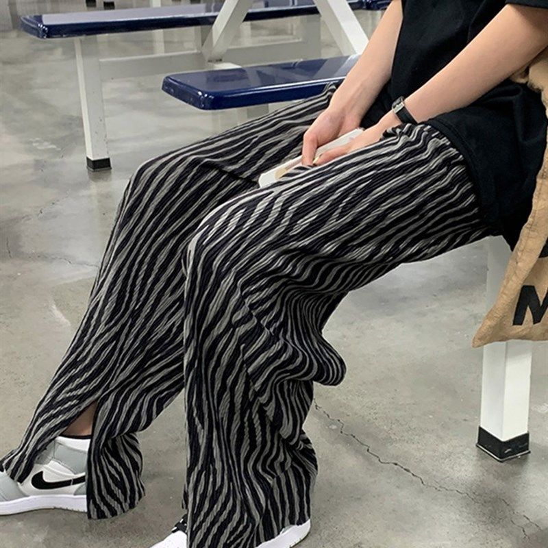 大码女装百褶阔腿裤夏季新款胖妹妹mm高腰显瘦遮胯直筒休闲长裤子,淘宝优惠券,粉丝福利购,淘宝优惠卷