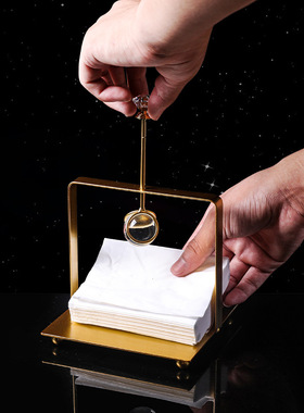 欧式简约浪漫餐厅纸巾盒KTV纸巾夹酒店不锈钢餐巾架吧台铁艺纸巾