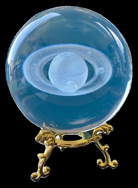 发光土星水晶球桌面小夜灯摆件LED灯玻璃球装饰品生日礼物女毕业