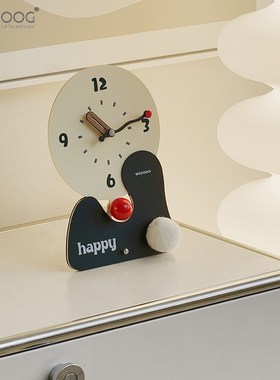 EMITDOOG客厅入户玄关摆件电视柜钟表摆放式家居桌面装饰品时钟