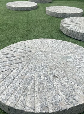 庭院草坪踏步石花园汀步石户外铺路石防滑垫脚石石磨盘天然鹅卵石