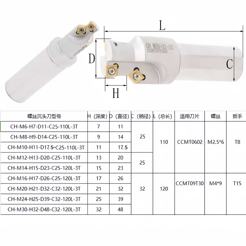 螺丝沉头刀杆沉孔锪刀大小头倒角沉头铣刀螺丝孔倒角刀沉头刀杆 - 图1